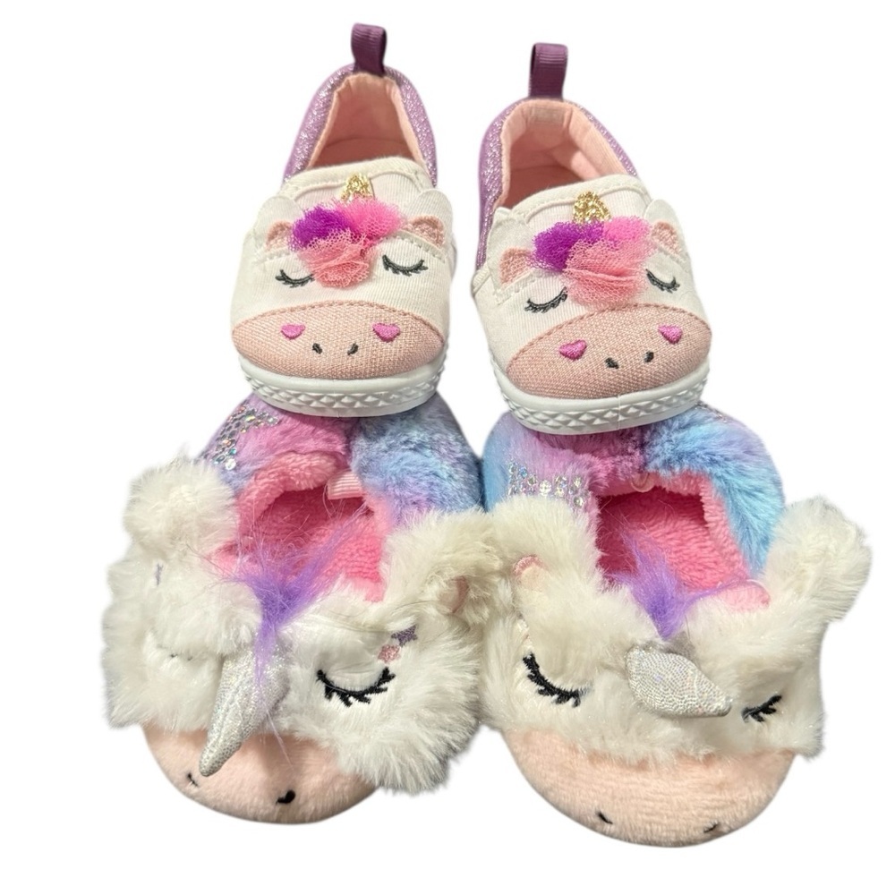 NWOT Unicorn Themed Shoes and Slippers for Toddler - Picture 1 of 3